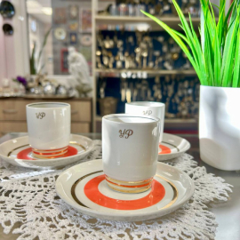 Кофейная пара Барановский ФЗ 1960гг, форма Березень ав. ВеличкоИ.П., ДиброваА.С., СпицаВ.Г.. Картинка 1